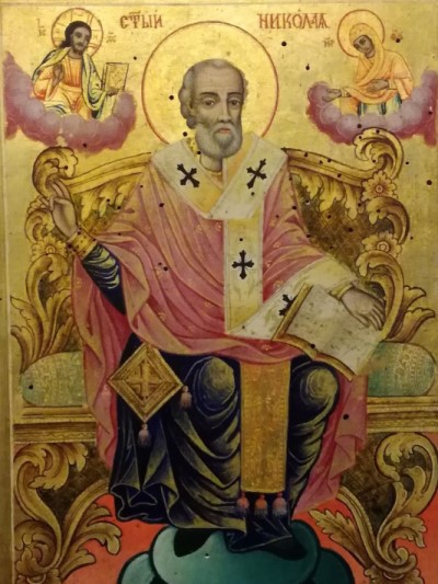 Старинна икона на свети Николай от 19 век в храм Свети Атанасий